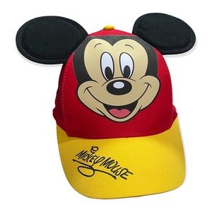 Disney Parks Mickey Face Snapback Baseball Cap With Ears 
NWT
